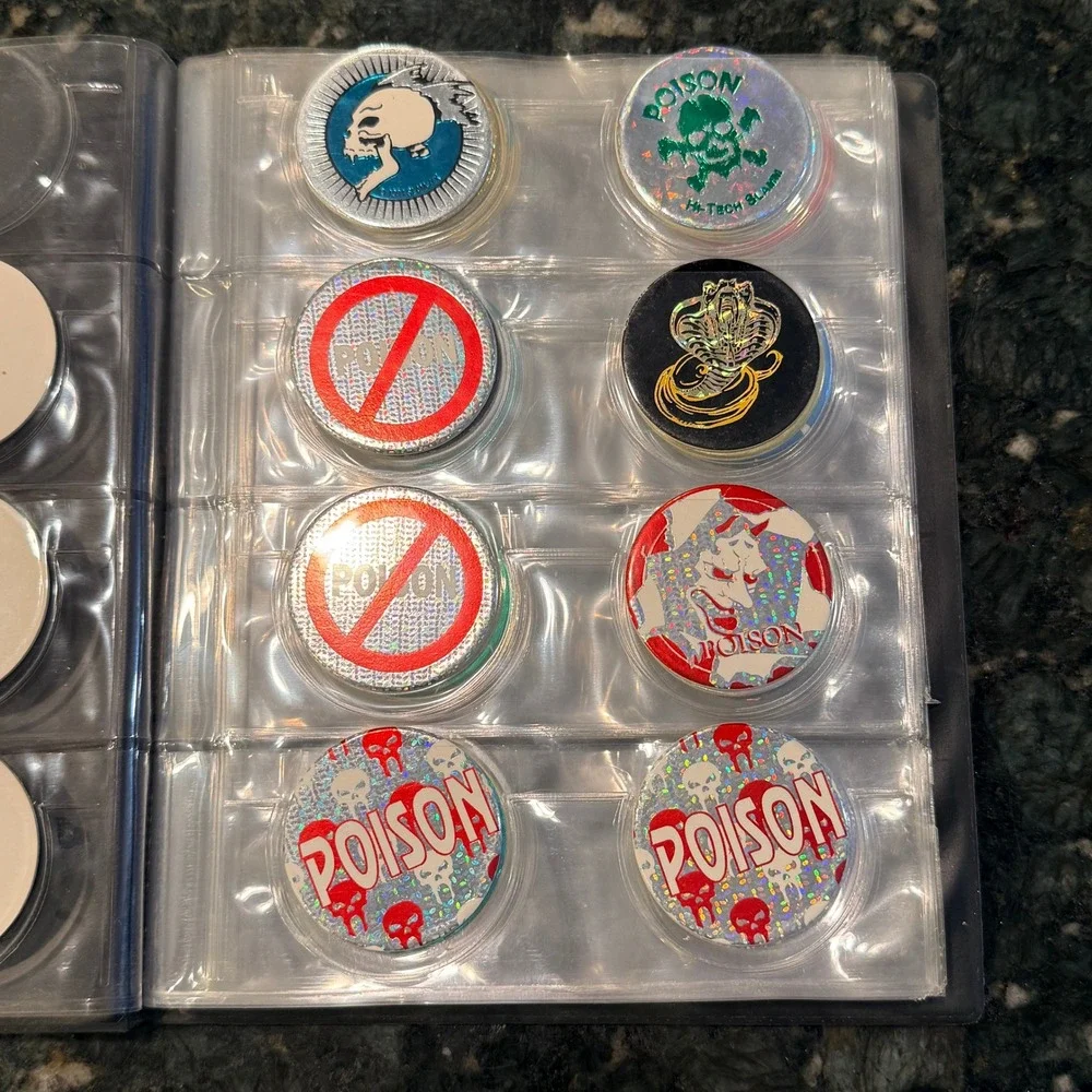 Vintage Ultra Pro Cap Binder Pog Collection Poison 8-Ball Slammers Lot 90s Toy